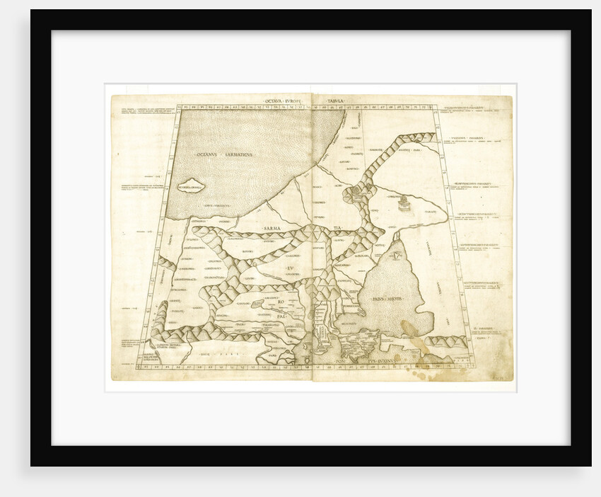 Map of Muscovy by Ptolemy (Octava Europe Tabula) by Anonymous master