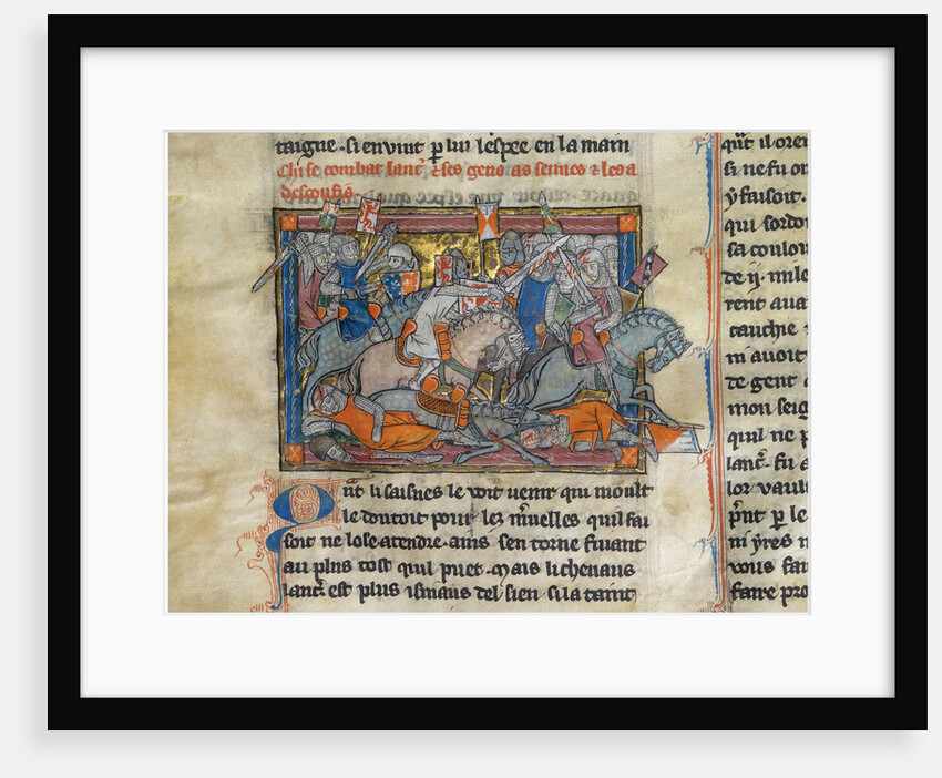 King Arthur fighting the Saxons by Anonymous
