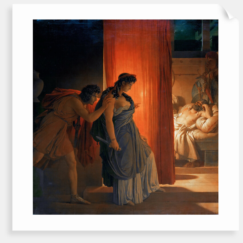 Clytemnestra hesitates before killing the sleeping Agamemnon by Baron Pierre Narcisse Guérin