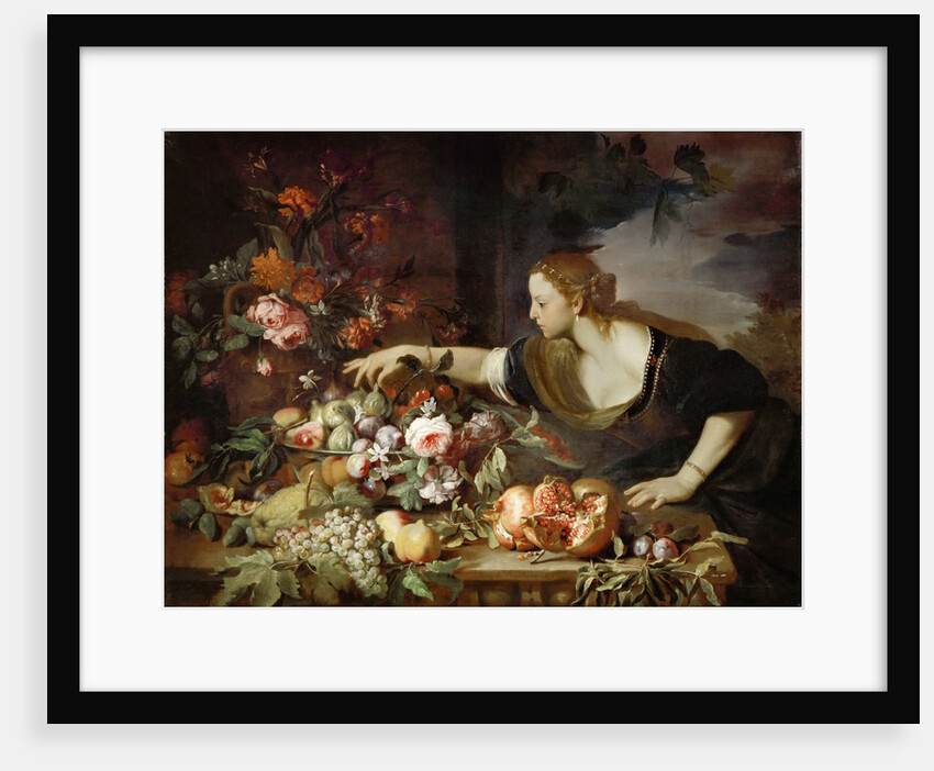 Woman taking fruit by Abraham Brueghel