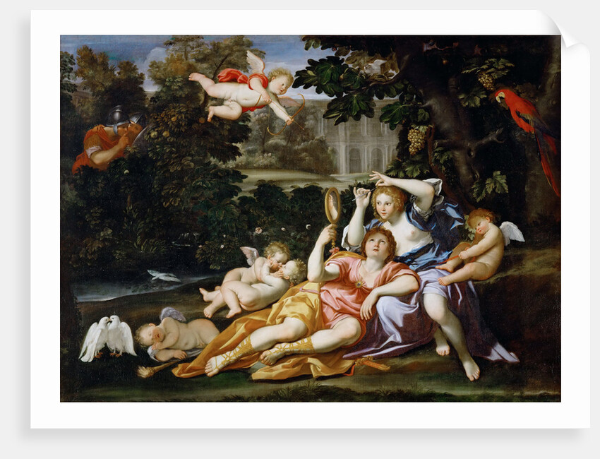 Rinaldo presents Armida with a mirror by Domenichino