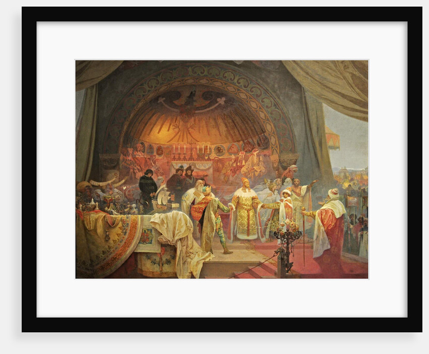 Ottokar II of Bohemia. The Union of Slavic Dynasties (The cycle The Slav Epic) by Alfons Marie Mucha
