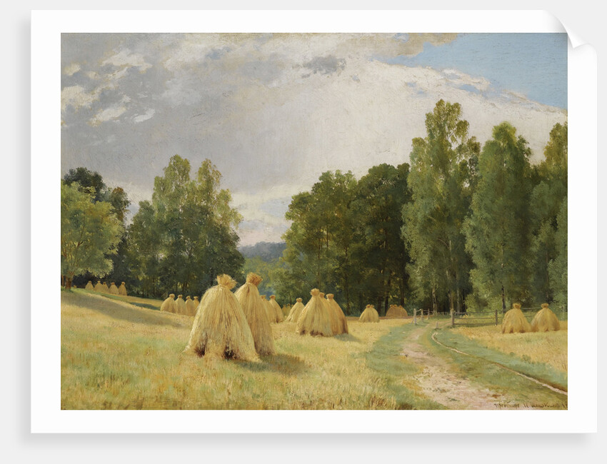 Haystacks, Preobrazhenskoe by Ivan Ivanovich Shishkin