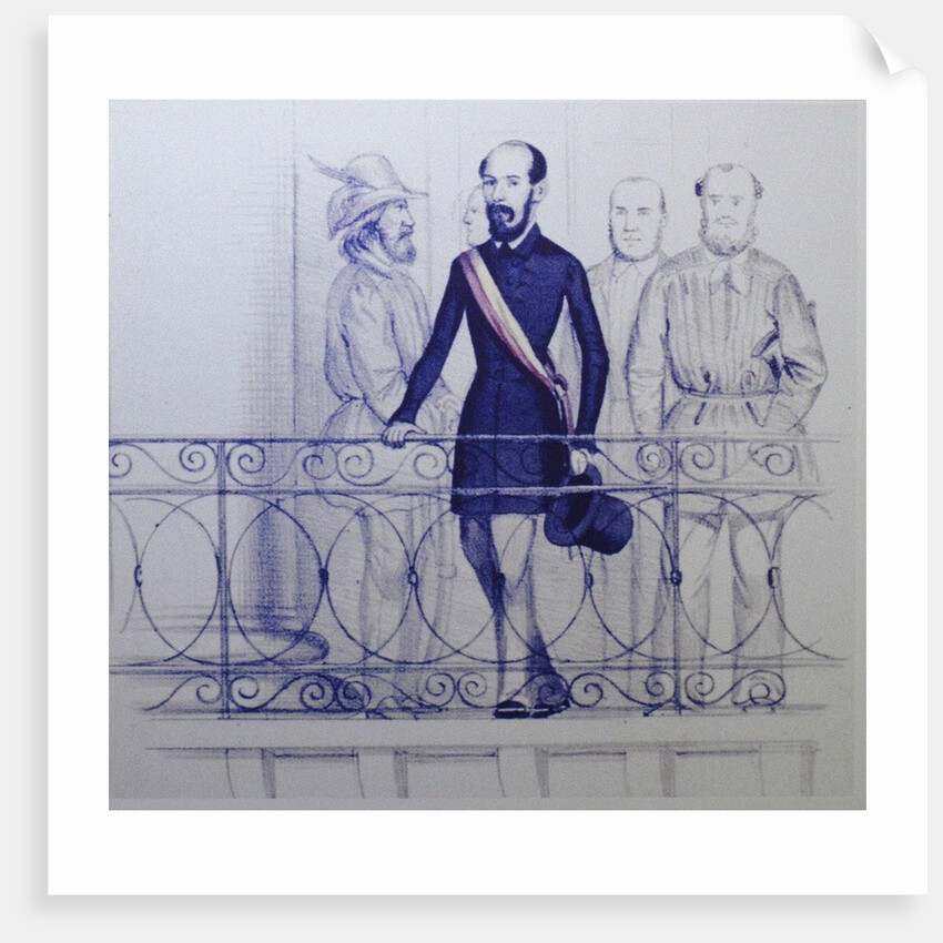 Lorenzo Brentano on the balcony of the Rathaus in Karlsruhe by Anonymous
