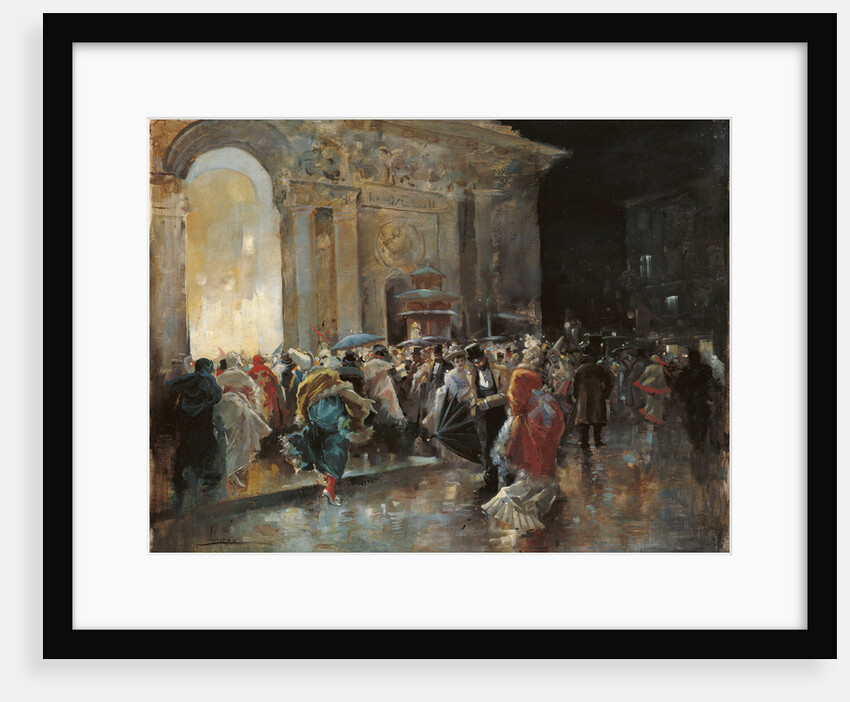 Arriving at the Theatre on a Night of a Masked Ball by Eugenio Lucas Villaamil