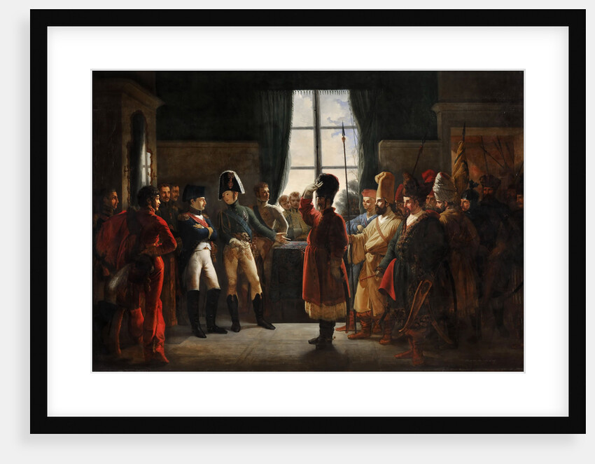 Tsar Alexander I presenting the Kalmyks, Cossacks and Bashkirs of Russian army to Napoleon I, Tilsit by Pierre-Nolasque Bergeret