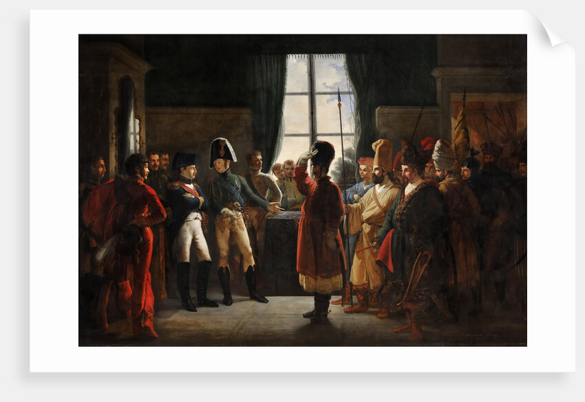 Tsar Alexander I presenting the Kalmyks, Cossacks and Bashkirs of Russian army to Napoleon I, Tilsit by Pierre-Nolasque Bergeret