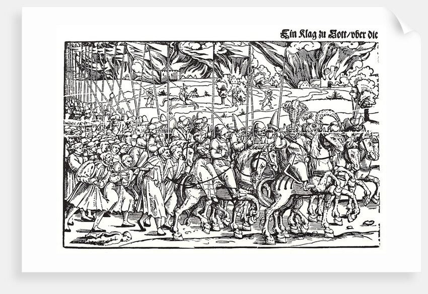 Fragment of a broadside on the Turkish invasion of Hungary by Erhard Schoen