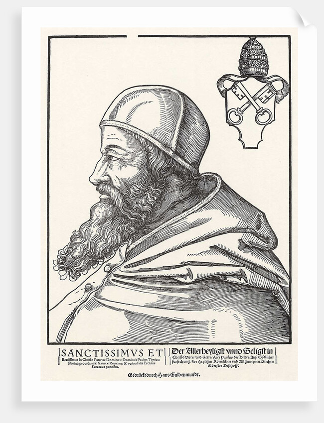 Portrait of Pope Paul III Farnese by Erhard Schoen