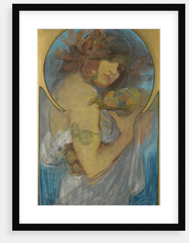 Study For A Poster Fruit by Alfons Marie Mucha