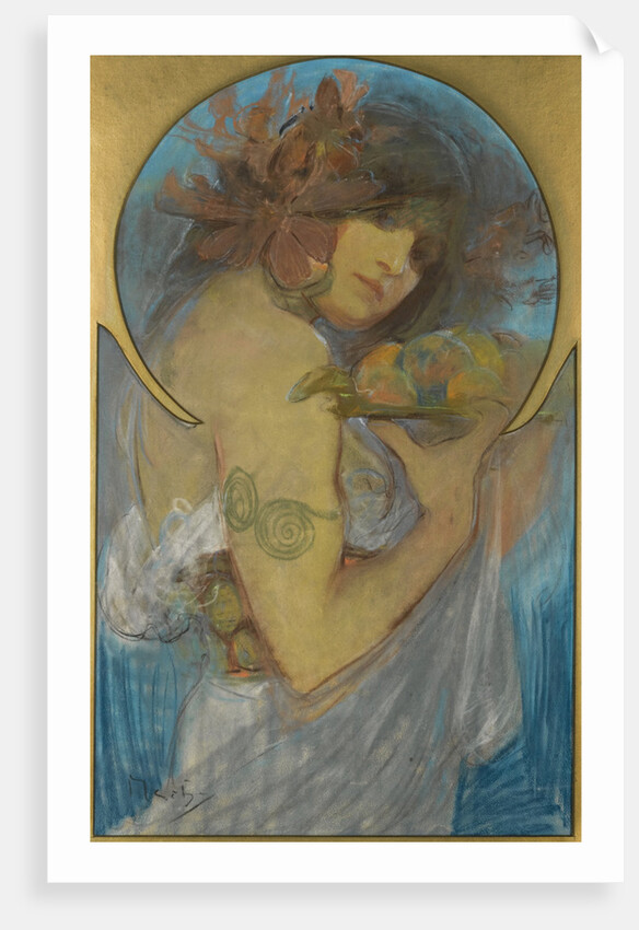 Study For A Poster Fruit by Alfons Marie Mucha