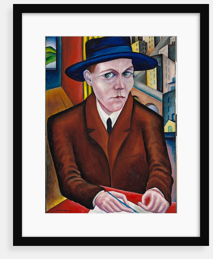 Portrait of Oskar Maria Graf by Georg Schrimpf