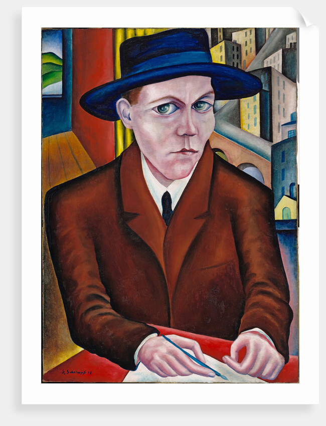 Portrait of Oskar Maria Graf by Georg Schrimpf