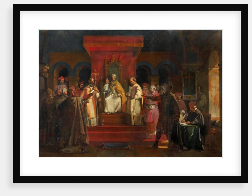 Pope Honorius II granting official recognition to the Knights Templar in 1128 by François Marius Granet