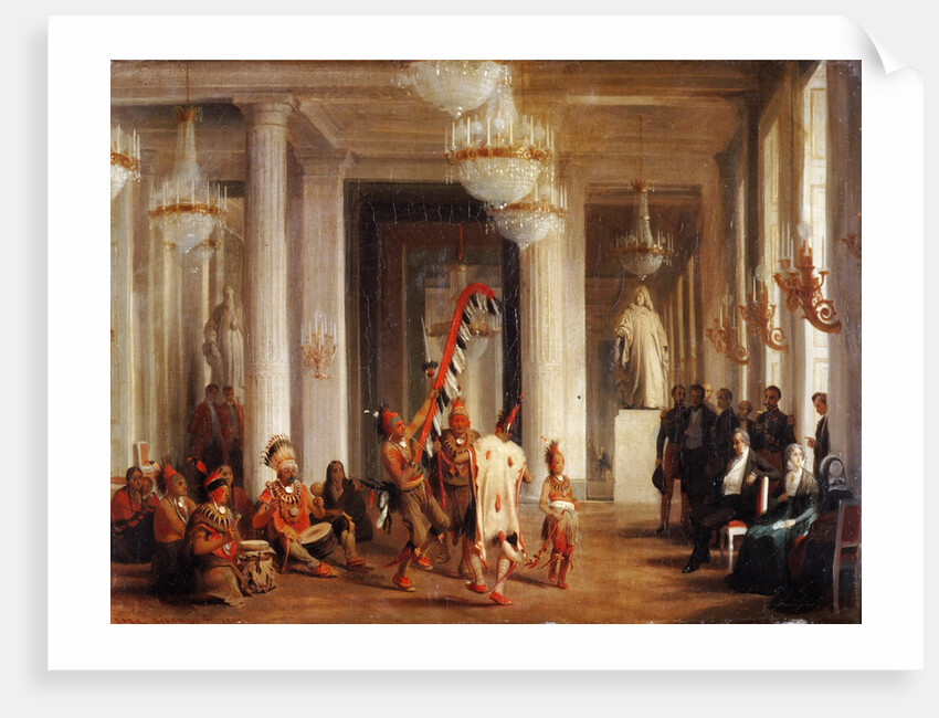Dance by Iowa Indians in the Salon de la Paix at the Tuileries, Presented by the Painter George Catl by Karl Girardet