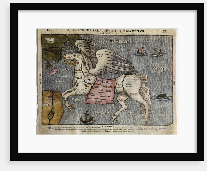 Asia Secunda Pars Terrae in Forma Pegasi (Asia in the Form of Pegasus) by Heinrich Bünting