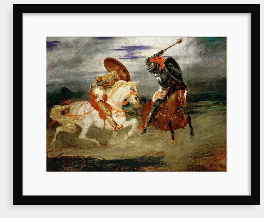 Knights Fighting in the Countryside by Eugène Delacroix