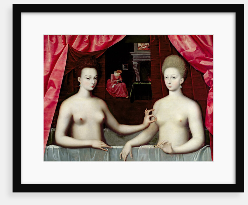 Gabrielle dEstrées and one of her sisters, duchesse de Villars by Master of the School of Fontainebleau