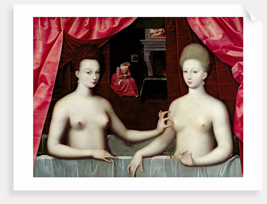 Gabrielle dEstrées and one of her sisters, duchesse de Villars by Master of the School of Fontainebleau