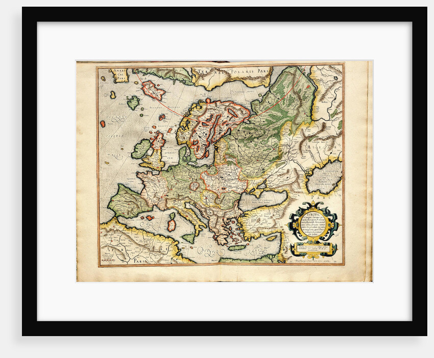 Atlas sive Cosmographicae Meditationes de Fabrica Mundi et Fabricati Fugura (Europe: Livonia, Russia by Gerardus Mercator