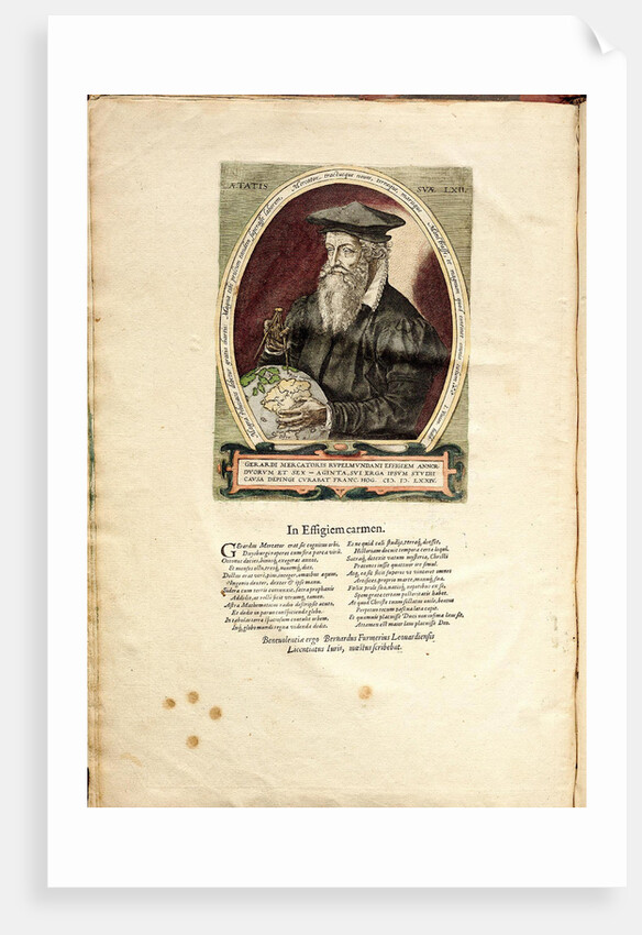 Portrait of Gerardus Mercator aged 62 by Frans Hogenberg