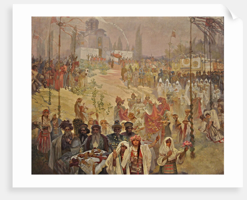 The Coronation of the Serbian Tsar Stefan Dusan as East Roman Emperor (The cycle The Slav Epic) by Alfons Marie Mucha