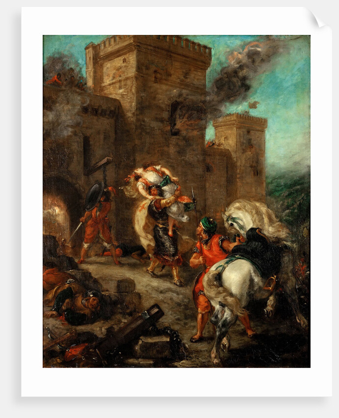 Rebecca Raped by a Knight Templar During the Sack of the Castle Frondeboeuf by Eugène Delacroix
