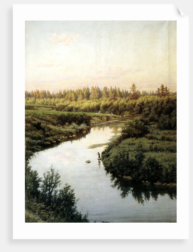 River landscape by Pavel Alexandrovich Briullov