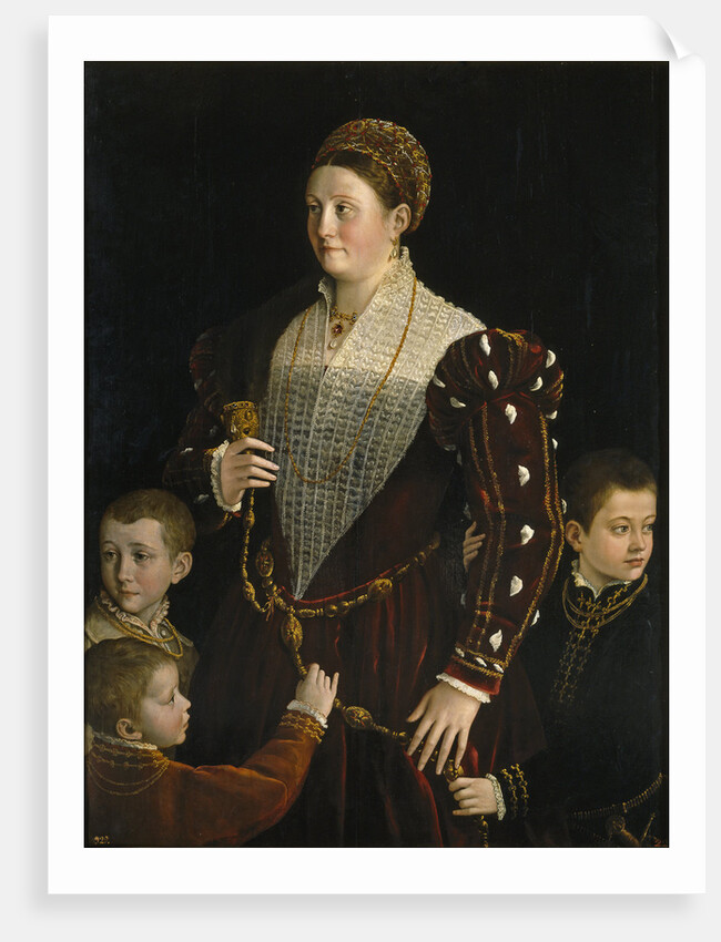 Portrait of Camilla Gonzaga di San Secondo and Her Three Sons by Parmigianino
