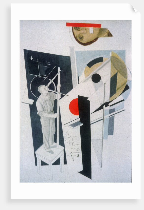 Tatlin at Work. Illustration for the book Six Tales with Easy Endings, by Ilya Ehrenburg by El Lissitzky