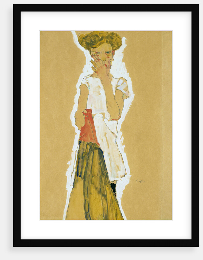 Standing Girl in White Petticoat by Egon Schiele