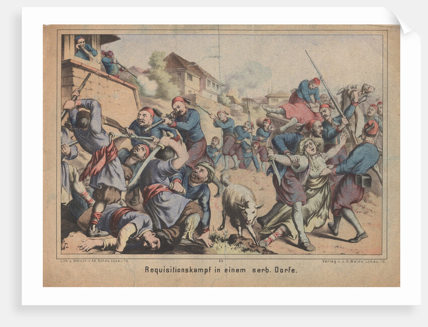 Turkish Requisition Fight in a Serbian Country Village by Anonymous