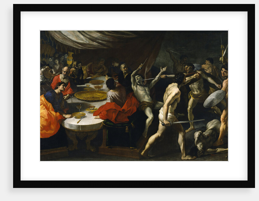 Gladiator fights at a Banquet by Giovanni Lanfranco