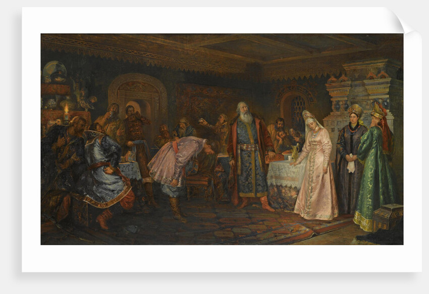 The Kiss Ceremony. Boyar Morozov, his Wife Yelena and Prince Serebrenni by Fyodor Fyodorovich Buchholz