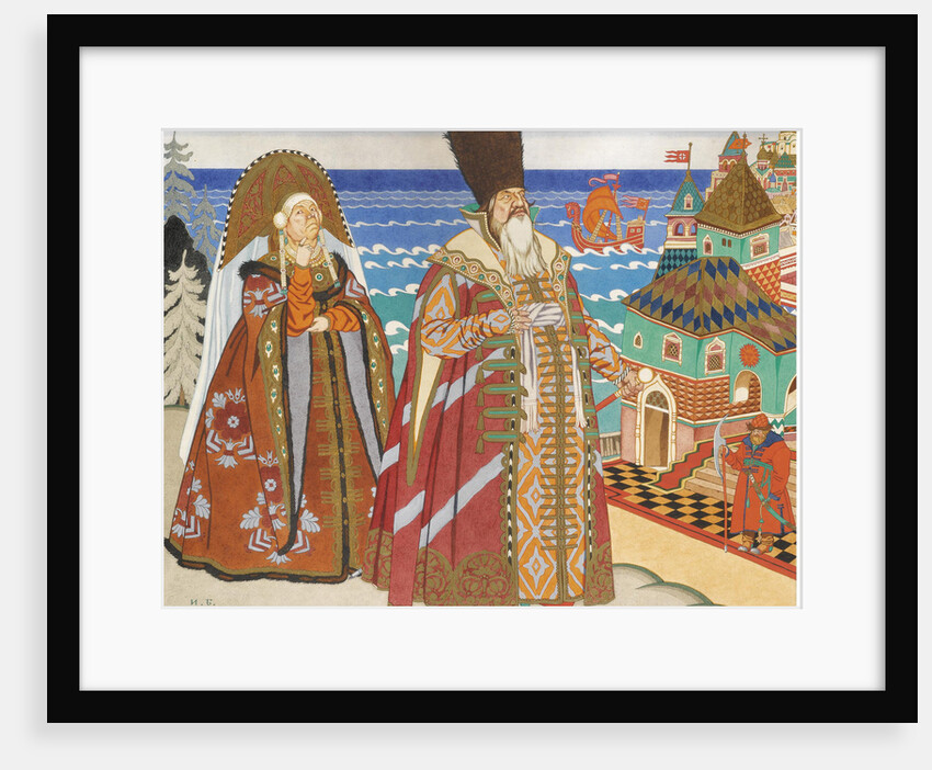 Illustration for the Fairy tale of the Tsar Saltan by A. Pushkin by Ivan Yakovlevich Bilibin