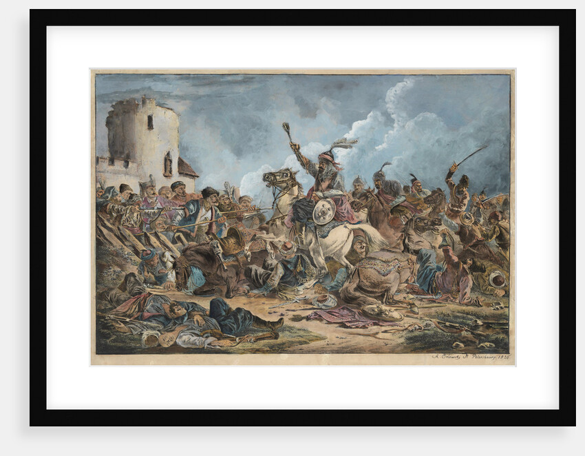 Battle Between the Georgians and Mountain Tribes by Alexander Osipovich Orlowski