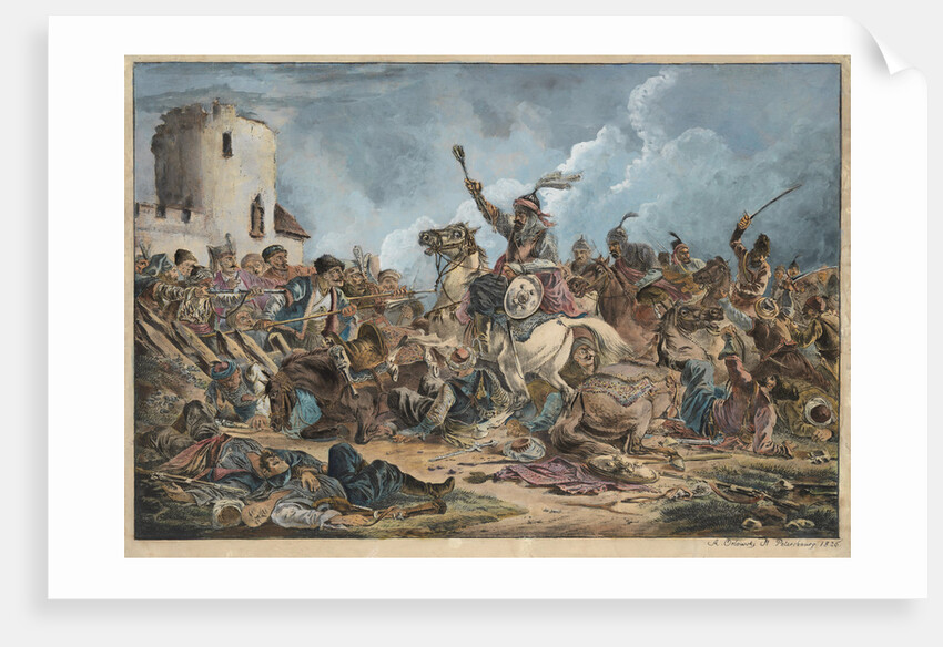 Battle Between the Georgians and Mountain Tribes by Alexander Osipovich Orlowski