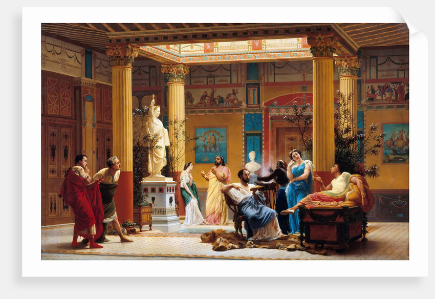 Rehearsal of Joueur de flûte and La femme de Diomède in the Atrium of Prince Napoleons Pompeian by Gustave Clarence Rodolphe Boulanger