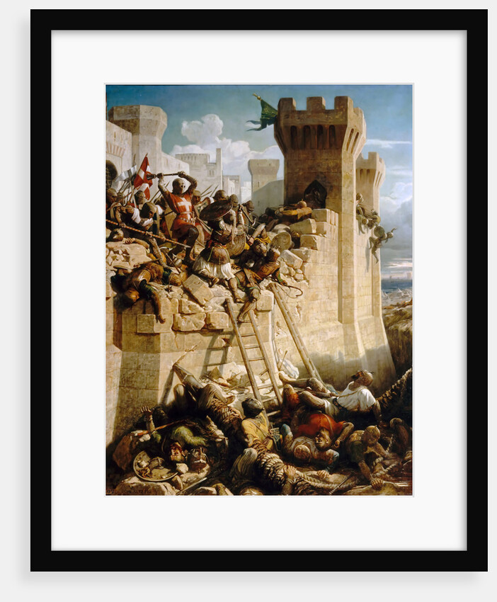 Guillaume de Clermont defending the walls at the Siege of Acre, 1291 by Dominique Papety