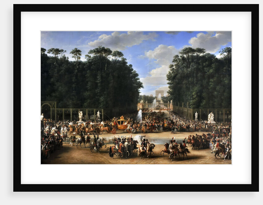 The marriage procession of Napoleon I and Marie-Louise crossing the Jardin des Tuileries on 2nd Apri by Étienne-Barthélémy Garnier