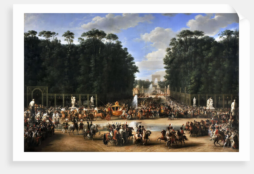 The marriage procession of Napoleon I and Marie-Louise crossing the Jardin des Tuileries on 2nd Apri by Étienne-Barthélémy Garnier