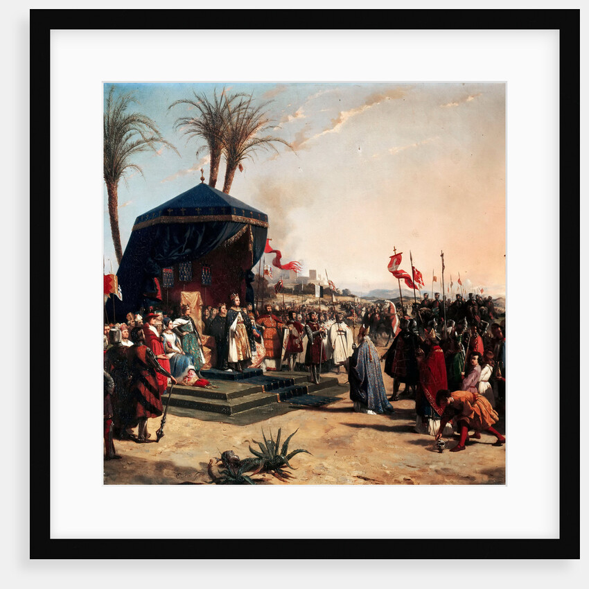 Saint Louis, King of France Receiving Robert Patriarch of Jerusalem in Damietta in 1249 by Jean-Marie Oscar Gué