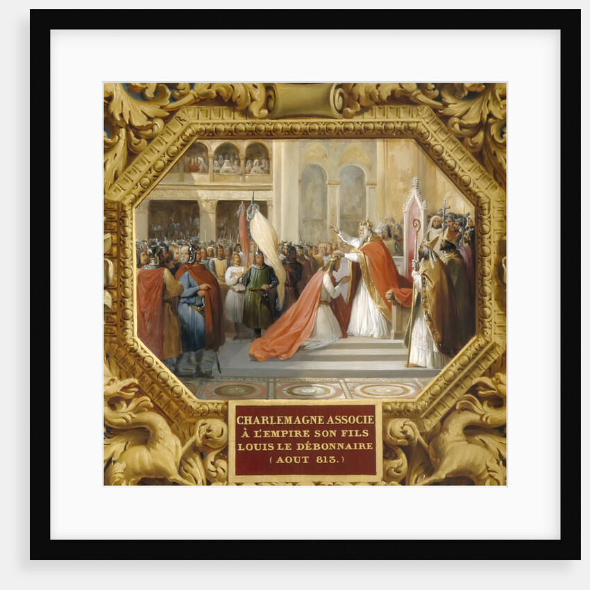Charlemagne crowns his son Louis the Pious in 813 by Jean Alaux