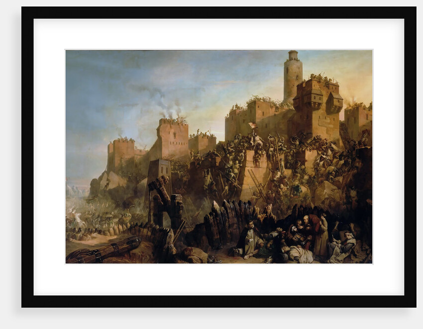The capture of Jerusalem by Jacques de Molay in 1299 by Claude Jacquand