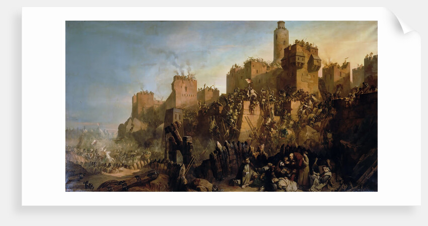 The capture of Jerusalem by Jacques de Molay in 1299 by Claude Jacquand