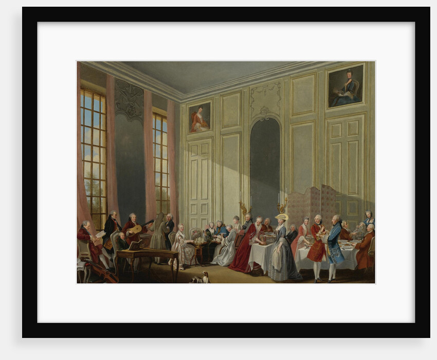 Mozart Giving A Concert In The Salon des Quatre-Glaces at the Palais du Temple In The Court Of The P by Michel Barthélemy Ollivier