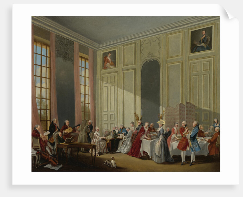 Mozart Giving A Concert In The Salon des Quatre-Glaces at the Palais du Temple In The Court Of The P by Michel Barthélemy Ollivier