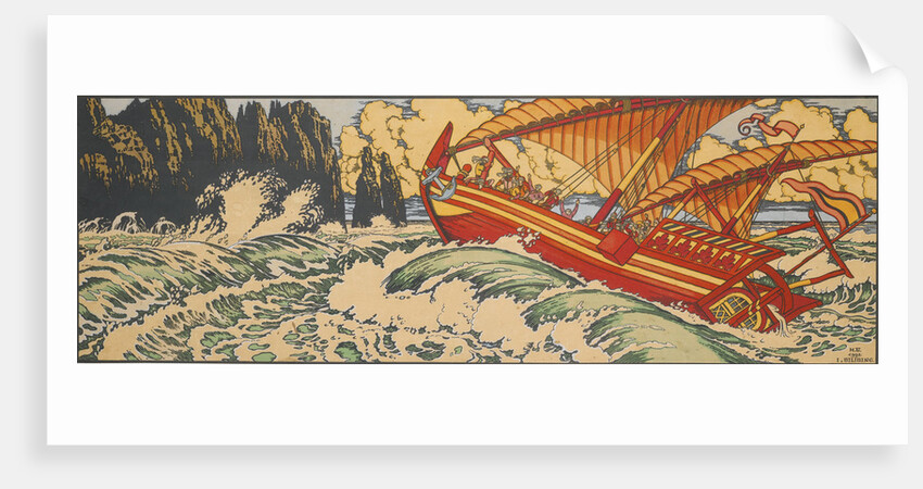 Sinbad the Sailor. Illustration for Arabian Fairy Tales by Ivan Yakovlevich Bilibin