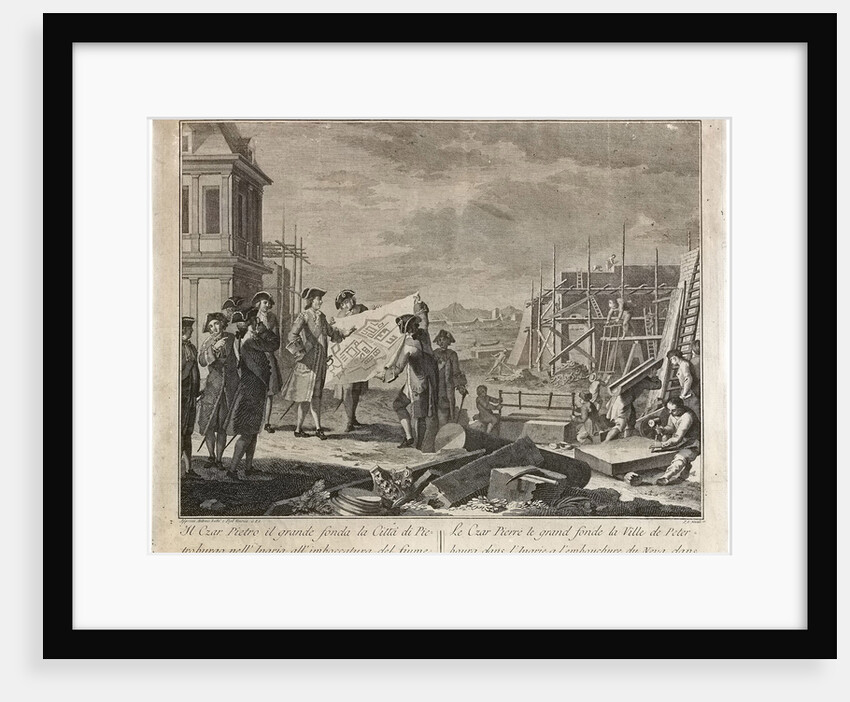 Peter the Great founding Saint Petersburg by Pietro Antonio Novelli