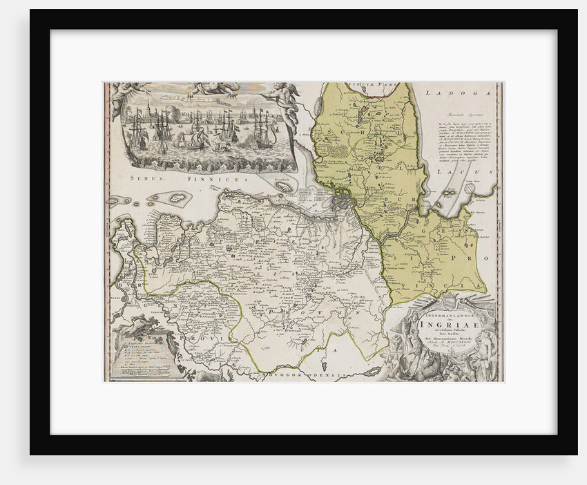 Map of Ingria with View of Saint Petersburg by Johann Baptist Homann